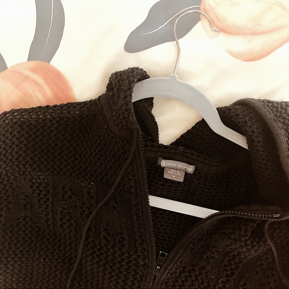 ARMANI EXCHANGE zip up wide knit hoodie - Picture 3 of 4